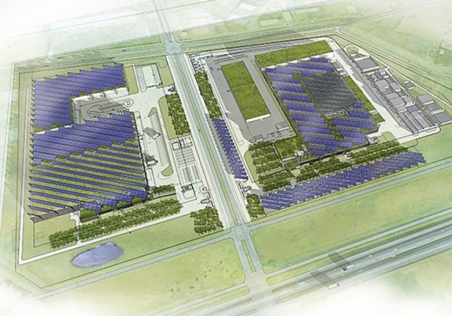 Hero MotoCorp, Garden Factory India, Eco-Friendly vehicle factory, CO2 emissions, motorcycle carbon emission, William McDonough + Partners, sustainable building, solar energy, photovoltaics, rainwater harvesting, green roof