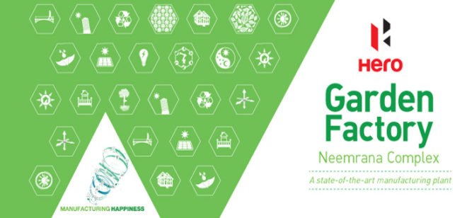 Hero MotoCorp, Garden Factory India, Eco-Friendly vehicle factory, CO2 emissions, motorcycle carbon emission, William McDonough + Partners, sustainable building, solar energy, photovoltaics, rainwater harvesting, green roof