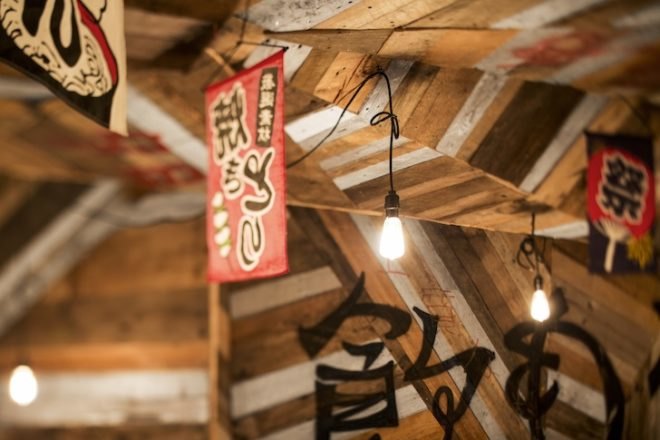 reclaimed wood, Dominic Samson, izakaya, Jean de Lessard, Japanese pub, montreal, interior design, reclaimed timber, recycled wood, locally sourced wood,