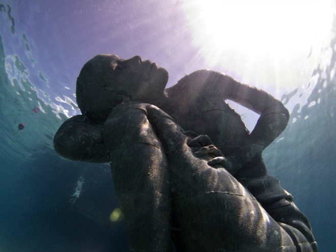 Jason deCaires Taylor, Ocean Atlas, underwater sculpture, art, bahamas art, B.R.E.E.F, Bahamas Reef Environment Educational Foundation, ocean life, ocean initiatives, underwater sculpture garden, Sir Nicholas Nuttall, stressed natural reef, ocean reefs, coral reef protection
