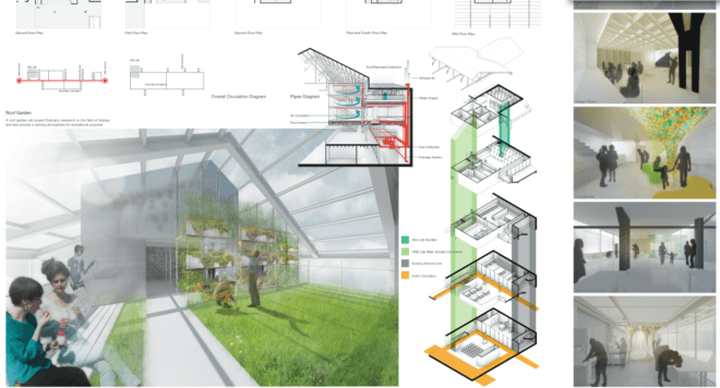 brooklyn navy yard, building 128, one prize, one lab, educational facility in brooklyn, science and design education brooklyn, non-profits, design competition, design awards, the lucent cube, self growing lab, roof garden, green roof, floating architecture, living buildings, bacteria building material