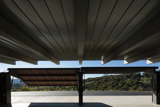Lune de Sang, Lune de Sang sheds, World Architecture Festival, WAF 2014 Award, CHROFI, New South Wales, Australia, shed, pavilions, sustainable forest, sustainably managed forest, landscape regeneration project, cantilever, concrete beams,