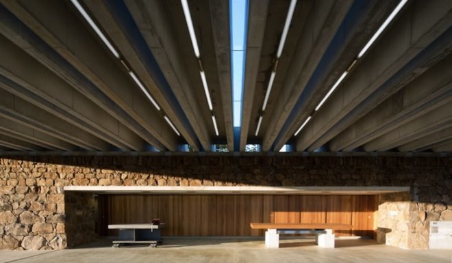 Lune de Sang, Lune de Sang sheds, World Architecture Festival, WAF 2014 Award, CHROFI, New South Wales, Australia, shed, pavilions, sustainable forest, sustainably managed forest, landscape regeneration project, cantilever, concrete beams,