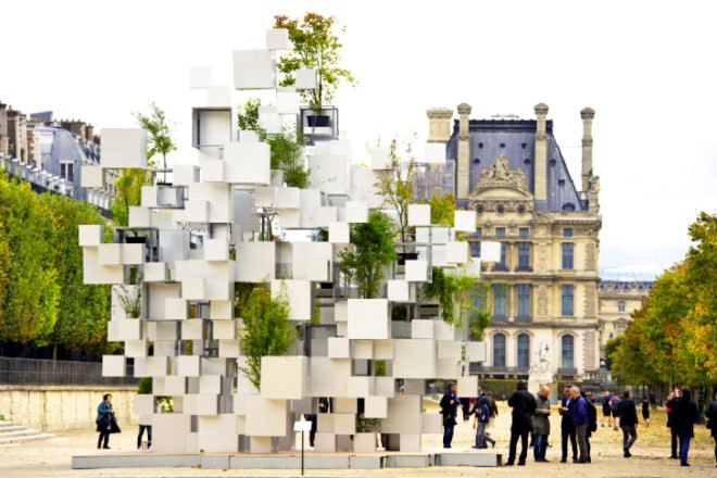 art, sculpture, art installation, art sculpture, sculptural architecture, sou fujimoto, FIAC, paris, art fair, many small cubes, jardins des tuileries, nomadic house, nomadic sculpture, nomadic installation, eco art, philippe gravier, galerie philippe gravier, patrick rimoux