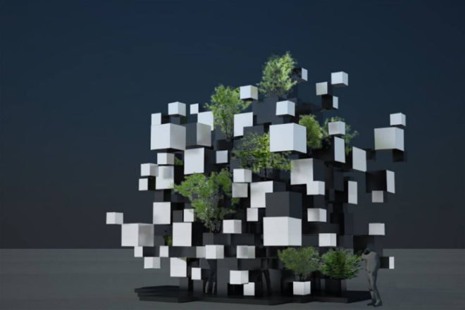 Many Small Cubes, Sou Fujimoto, FIAC 2014, art installation, sculpture, architectural sculpture, galerie philippe gravier, patrick rimoux
