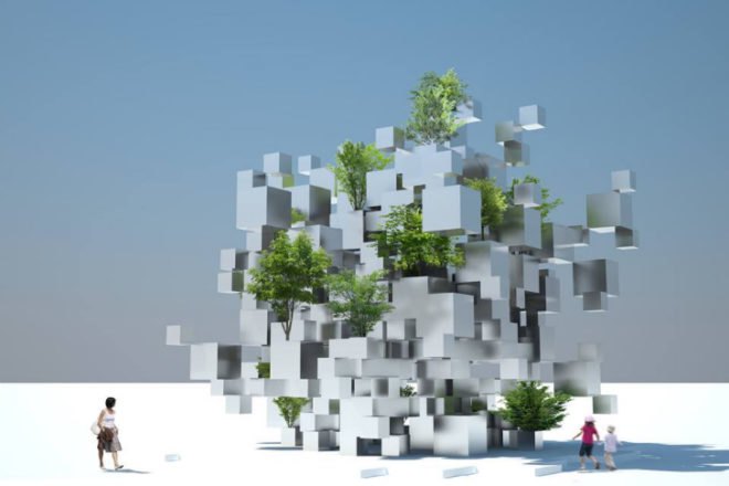 Many Small Cubes, Sou Fujimoto, FIAC 2014, art installation, sculpture, architectural sculpture, galerie philippe gravier, patrick rimoux