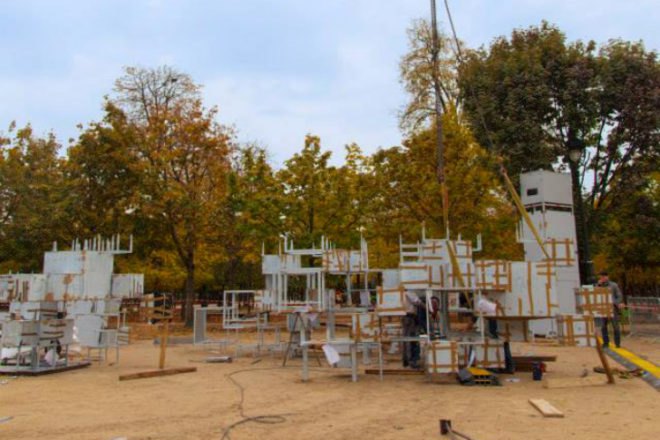 Many Small Cubes, Sou Fujimoto, FIAC 2014, art installation, sculpture, architectural sculpture, galerie philippe gravier, patrick rimoux