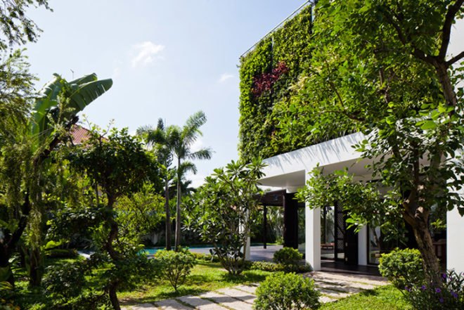 MM++ architects, home renovation, Thao dien House, green living walls, open plan layout, minimalistic living, Ho Chi Minh City, Vietnam