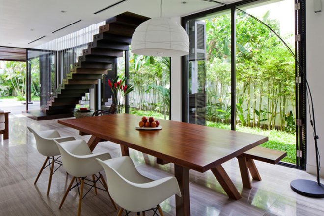 MM++ architects, home renovation, Thao dien House, green living walls, open plan layout, minimalistic living, Ho Chi Minh City, Vietnam