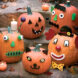 pumpkin, pumpkin carving, Halloween, jack-o'-lantern, contemporary pumpkin crafts, kids Halloween craft, craft, painting, glitter, washi tape, stickers,
