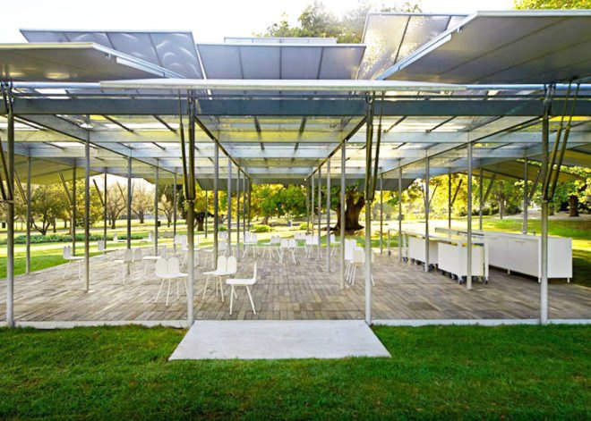 green design, eco design, sustainable design, Sean Godsell, convertible pavilion, Queen victoria Gardens Melbourne, MPavilion, pneumatic arm pavilion