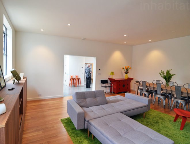 Living Room, Shotwell House Interior, Concrete House Interior, Todd Davis Architecture, Shotwell Residence, green renovation, sustainable architecture, green architecture, sustainable design, green design, aia SF, architecture and the city festival, home tours, green building, san francisco, mission district
