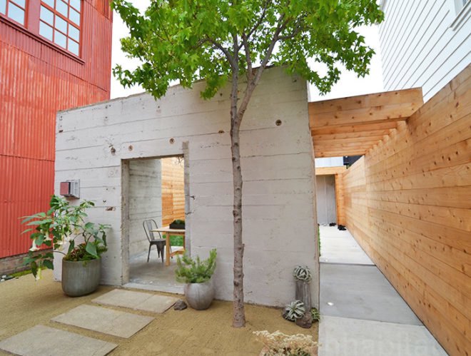 Concrete House Interior Courtyard, San Francisco Concrete House, Mission District Concrete House, Shotwell Street Home, Todd Davis Architecture, Shotwell Residence, green renovation, sustainable architecture, green architecture, sustainable design, green design, aia SF, architecture and the city festival, home tours, green building, san francisco, mission district