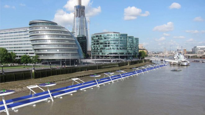 green design, eco design, sustainable design, River Thames, London Bicycle Lane, Thames Deckway, River Cycleway Consortium Ltd, floating bike lane