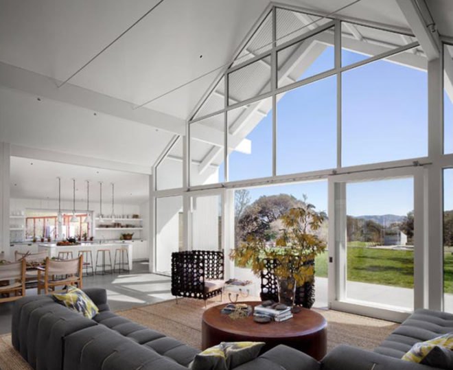 green design, eco design, sustainable design, Turnbill Griffin Haesloop Architects, Leed Platinum Farmhouse, Petaluma California, Hupomone Ranch, photovoltaic panels, passive heating and cooling