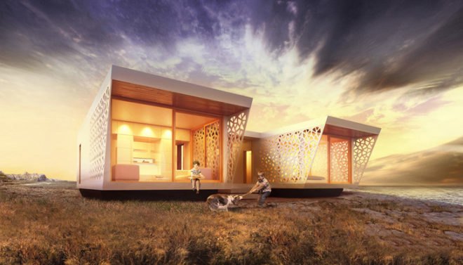 Micaela Colella, Maurizio Barberio, wooden home, prefab housing, recyclable architecture, recyclable house, prefab, italian architects, solar roof tiles, modular architecture