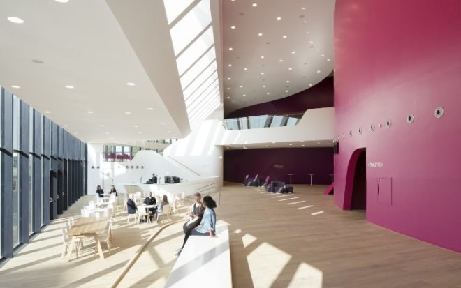 UNStudio, Theatre de Stoep, Spijkeniss, architecture, theater design, theater acoustics, urban design, dutch architecture, LED lighting