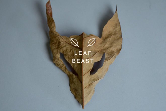 Baku Maeda, leaves animals, Leaf Beast, autumn art, ephemeral art, Japanese craft,