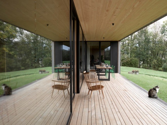 Haus Kaltschmieden, Bernardo Bader, architecture, german architecture, farmhouse renovation, farmhouse architecture, design, sustainable design, repurposed materials, white fir cladding,