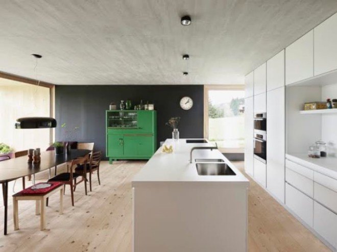 Haus Kaltschmieden, Bernardo Bader, architecture, german architecture, farmhouse renovation, farmhouse architecture, design, sustainable design, repurposed materials, white fir cladding,