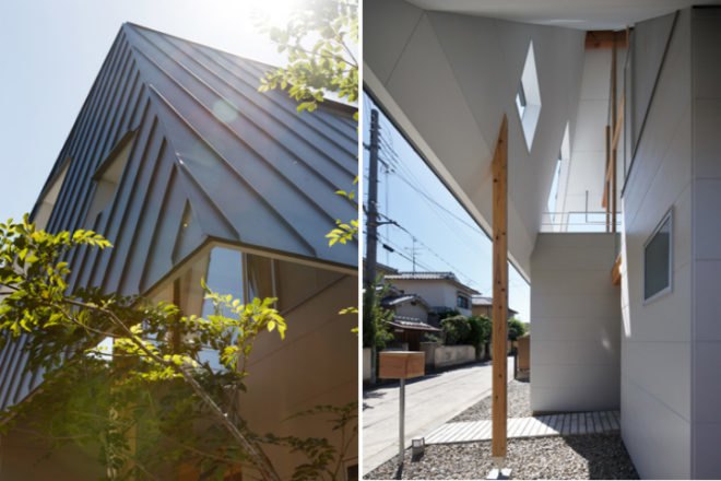 House AA, Mocha Architects, tiny japanese house, overhanging roof, solar shading, sun shading, japan, tiny house, small space living