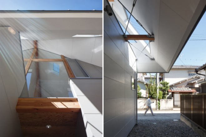 House AA, Mocha Architects, tiny japanese house, overhanging roof, solar shading, sun shading, japan, tiny house, small space living