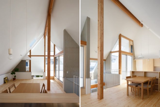 House AA, Mocha Architects, tiny japanese house, overhanging roof, solar shading, sun shading, japan, tiny house, small space living