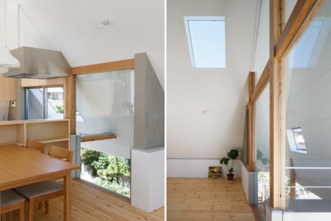 House AA, Mocha Architects, tiny japanese house, overhanging roof, solar shading, sun shading, japan, tiny house, small space living