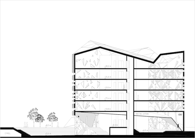 Sweden, Juvelen, Uppsala, LEED Platinum, solar cells, plus energy, office building, LEED Platinum office building, plus energy architecture, sustainable architecture, Skanska, Utopia Arkitekter, bicycles