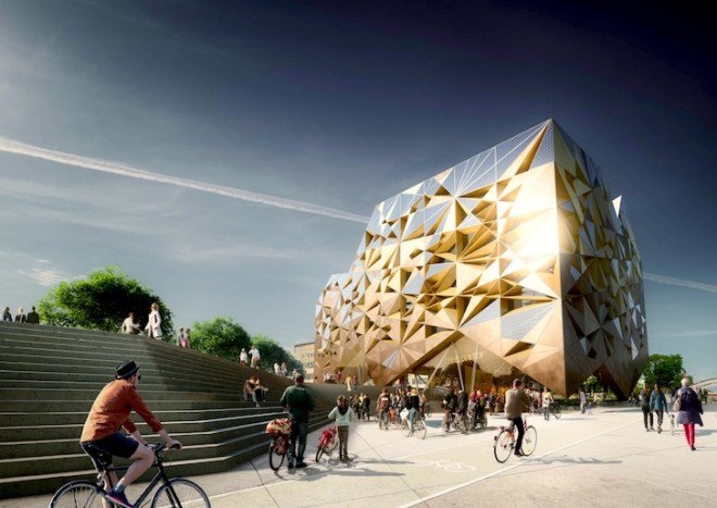 Sweden, Juvelen, Uppsala, LEED Platinum, solar cells, plus energy, office building, LEED Platinum office building, plus energy architecture, sustainable architecture, Skanska, Utopia Arkitekter, bicycles