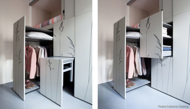 kikoto, french architects, small space living, small apartments, tiny spaces, swiss army knife, paris, transformable furniture, modular furniture, space-saving design