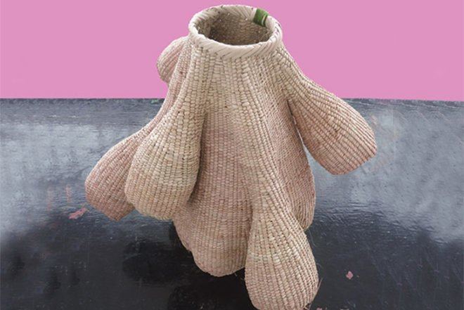 Matali Crasset, Gourd's Family, Basket Case II, weaved baskets, social design, waving workshop, biodegradable containers, waved dried plants