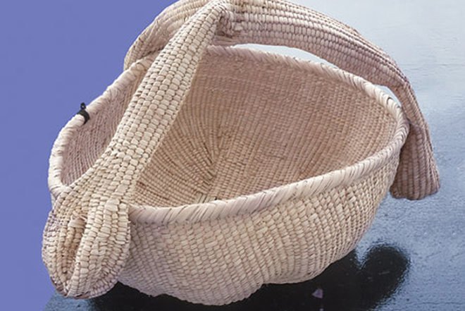 Matali Crasset, Gourd's Family, Basket Case II, weaved baskets, social design, waving workshop, biodegradable containers, waved dried plants