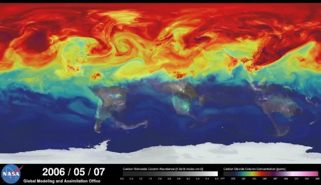 climate model, climate simulation, computer model, climate change, carbon emissions, global map, environmental destruction, carbon dioxide, greenhouse gas, NASA , NASA research, NASA simulation