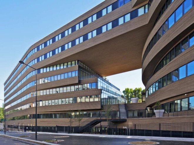 Pushed Slab, MVRDV, eco office, sustainable office, paris, eco-quarter, energy efficient office