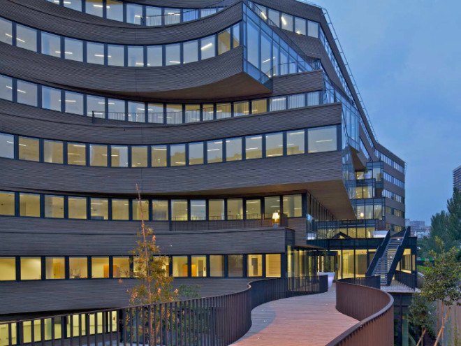 Pushed Slab, MVRDV, eco office, sustainable office, paris, eco-quarter, energy efficient office