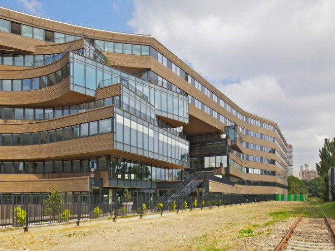 Pushed Slab, MVRDV, eco office, sustainable office, paris, eco-quarter, energy efficient office