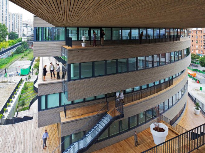 Pushed Slab, MVRDV, eco office, sustainable office, paris, eco-quarter, energy efficient office