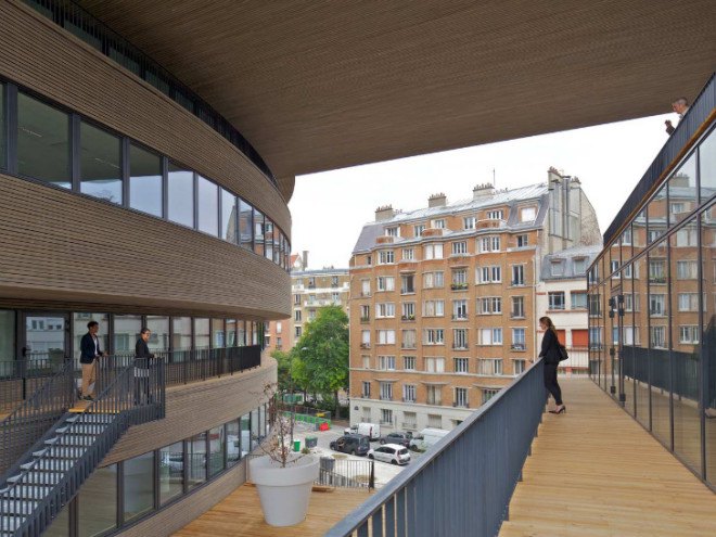 Pushed Slab, MVRDV, eco office, sustainable office, paris, eco-quarter, energy efficient office