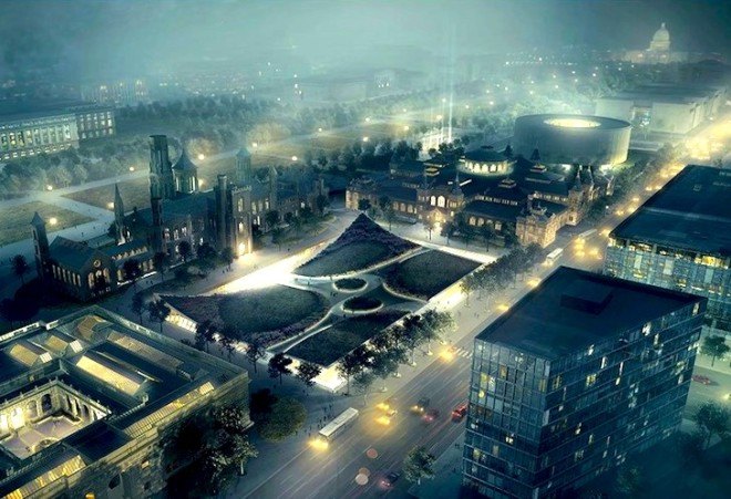BIG, Bjarke Ingels, Bjarke Ingels Group, National Mall, Washington D.C., Smithsonian, Smithsonian Master plan, Smithsonian BIG master plan, Smithsonian Castle, South National Mall, Hirshhorn Museum, Haupt Garden, urban design,