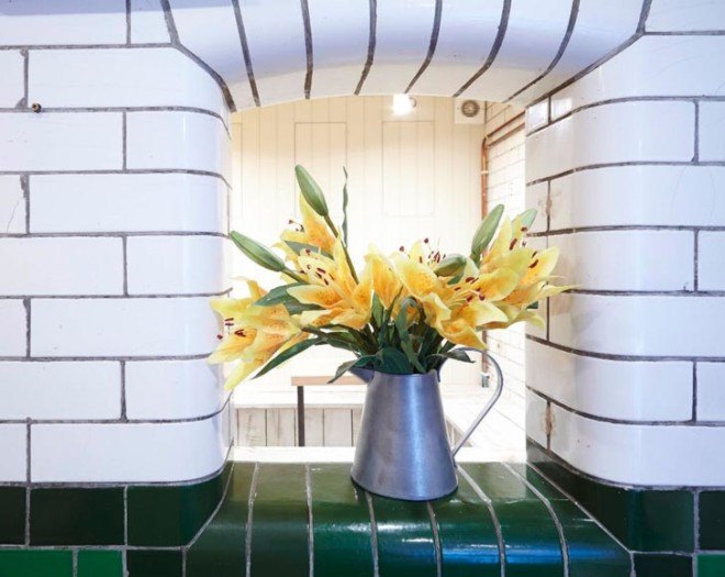 The Attendant, public toilet, green renovation, 19th century toilet, London architecture, London, conversion, vintage lamps, London designers, coffee shop