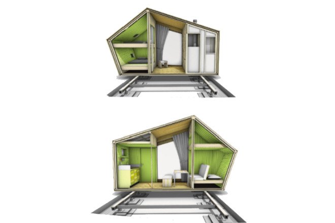 Trek In Hikers Cabin, Moodworks Architecture, kristel hermans architectuur, trek-in, prefab cabin, eco cabin, luxury camping, sustainable cabin