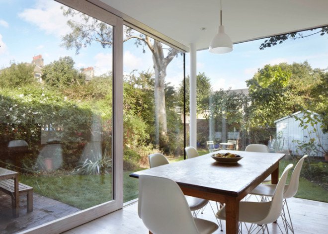 reclaimed materials, extension, green renovation, London, vegetarian cottage, cottage, victorian house, Cousins & Cousins, UK architects, London architecture, glass facade, brick house