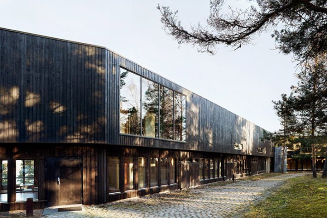 White Arkitekter, hotel extension, Yasuragi Spa Hotel, Sweden, Scandi-Japanese style, blackened timber, local pine cladding,