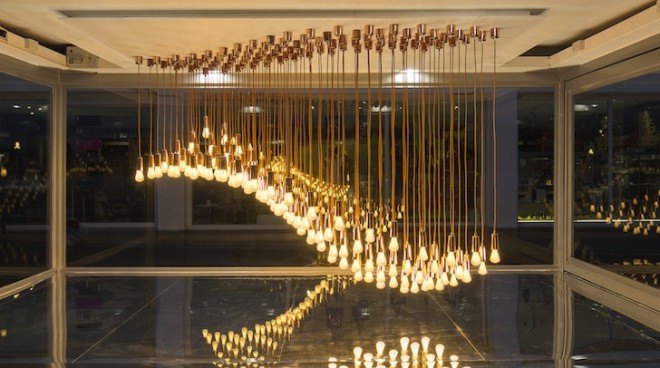 Design Museum Tank, Hulger, Plumen, Plumen 002, Plumen Tank, energy efficient lightbulbs, light sculpture, light installation, london, reader submitted content