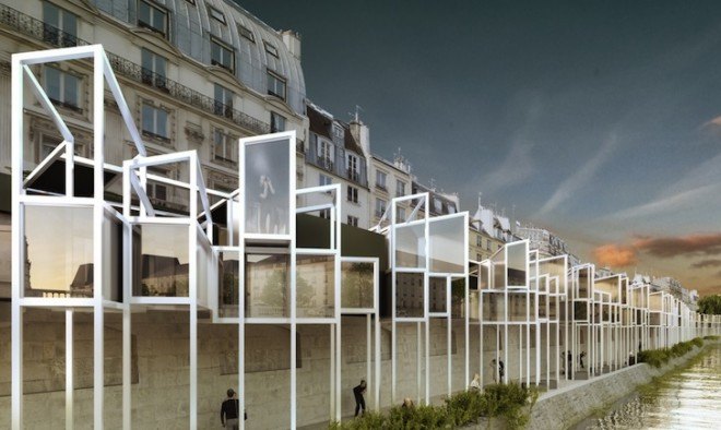 Capsule hotel, capsule hotel rooms, tiny hotel rooms, hotel, MenoMenoPiu architects, Paris, Seine River, EauBERGE Paris Capsule Hotel, MenoMenoPiu, paris hotel, short-term housing, waterfront,