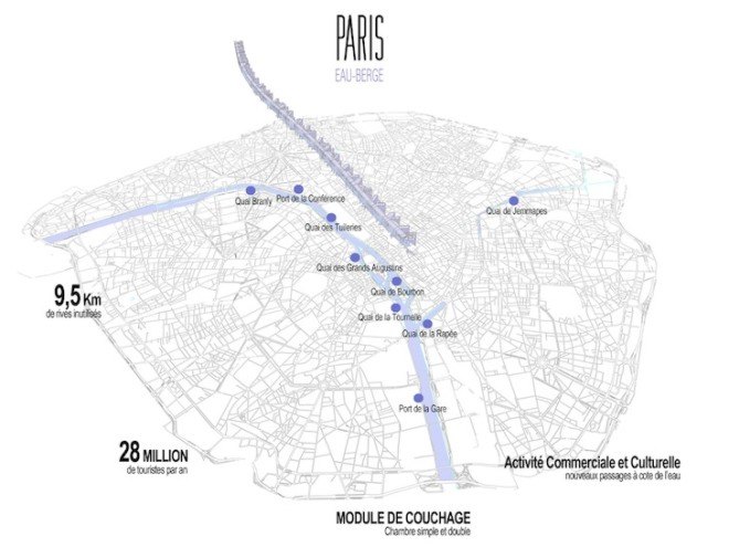 Capsule hotel, capsule hotel rooms, tiny hotel rooms, hotel, MenoMenoPiu architects, Paris, Seine River, EauBERGE Paris Capsule Hotel, MenoMenoPiu, paris hotel, short-term housing, waterfront,