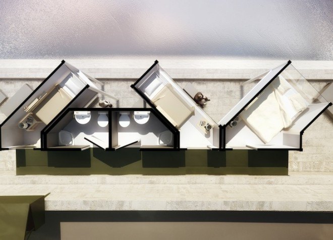 Capsule hotel, capsule hotel rooms, tiny hotel rooms, hotel, MenoMenoPiu architects, Paris, Seine River, EauBERGE Paris Capsule Hotel, MenoMenoPiu, paris hotel, short-term housing, waterfront,