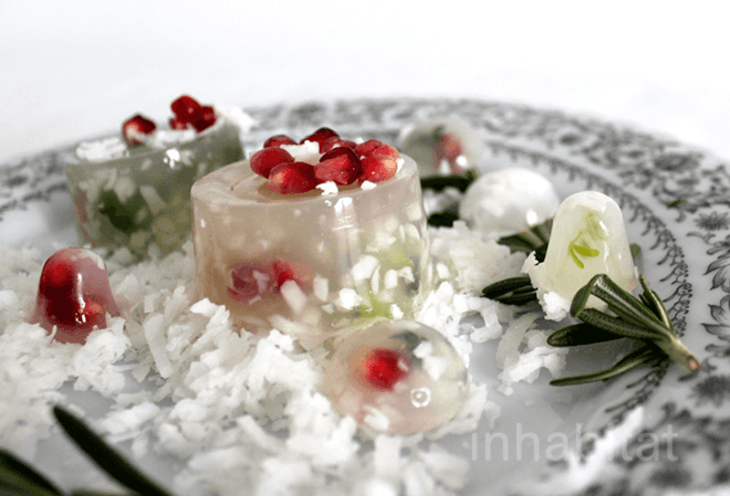 edible terrarium, terrariums, edible slow globe, diy snow globe, holiday desserts, unique dessert, cool dessert, diy snow globe, inhabitat diy, yuka yoneda, how to make an edible terrarium