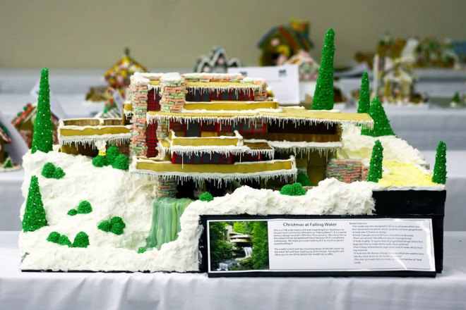 Falling Water, architecture, Gingerbread House, holiday, Frank Lloyd Wright, DIY, baking, christmas